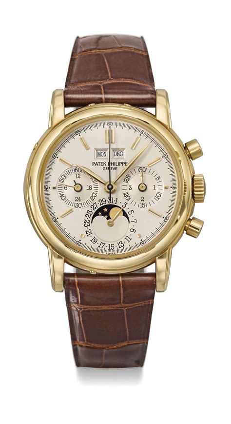 Patek Philippe. A very fine and rare 18K gold chronograph 